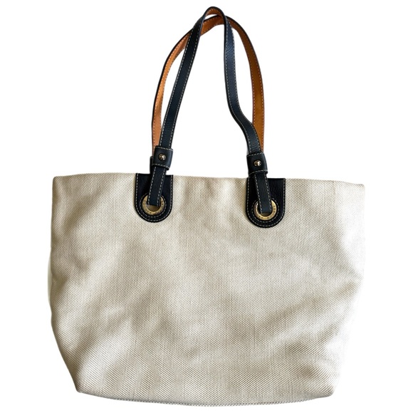 Dooney & Bourke Large Cream East West Grommet Tote Bag Shopper Handbag Purse - Picture 2 of 16